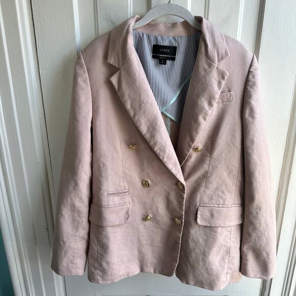 J. Crew Bristol Blazer in Stretch Linen Blend Pale Pink - Picture 2 of 10